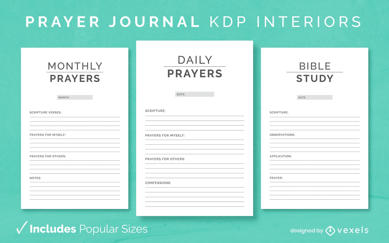 Modelo de Design de Diário de Oração Simples KDP