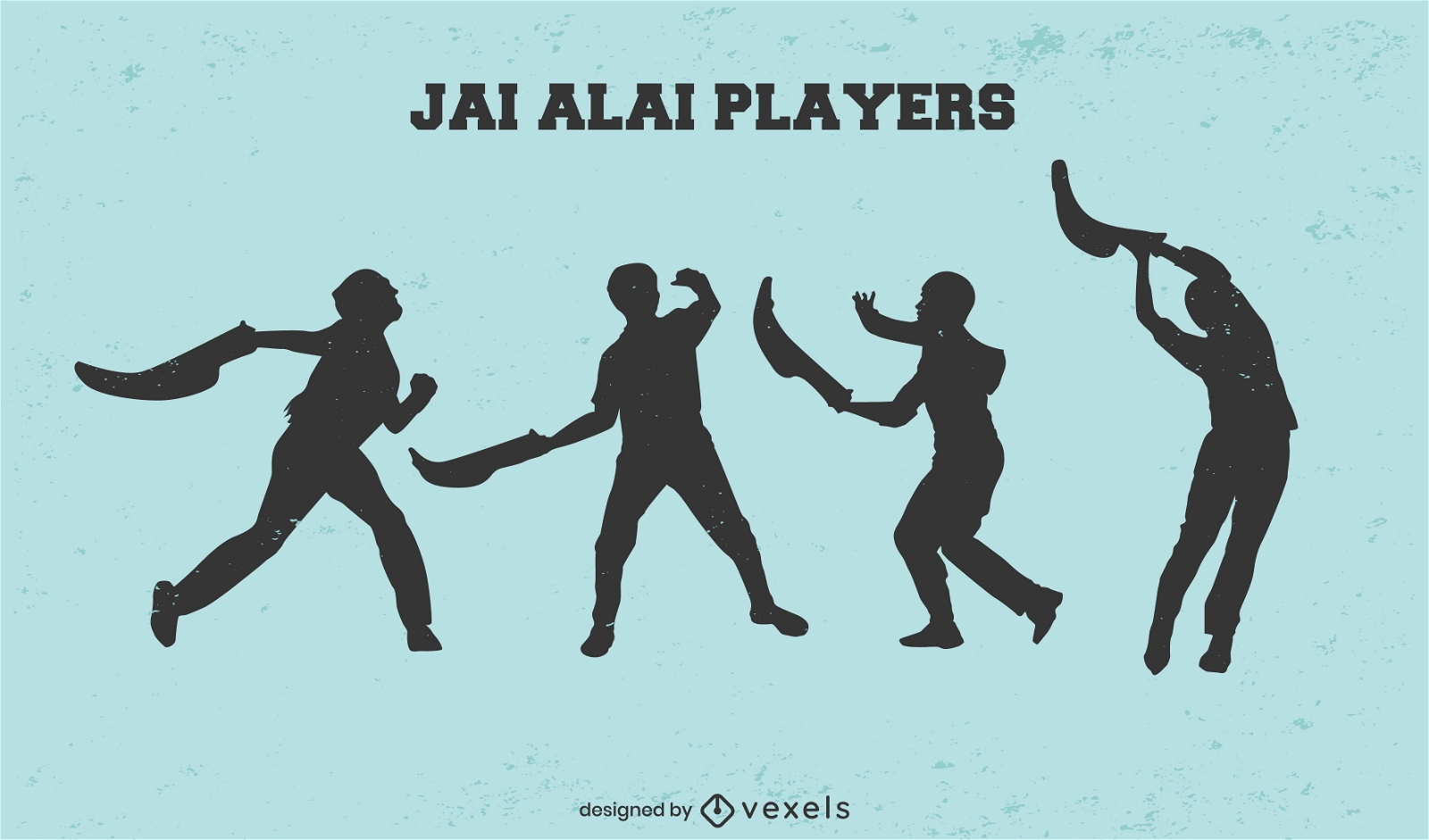 Conjunto de silhuetas de jogadores Jai alai