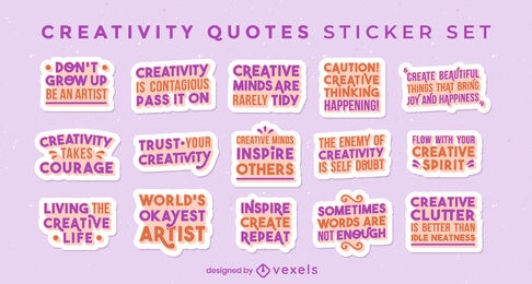 Creativity quotes sticker set