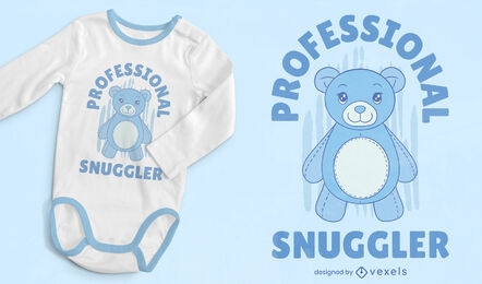 Diseño de camiseta de bebé de oso de peluche.