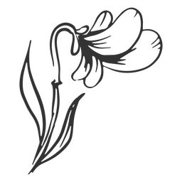 desenho de flor esboçada Desenho PNG