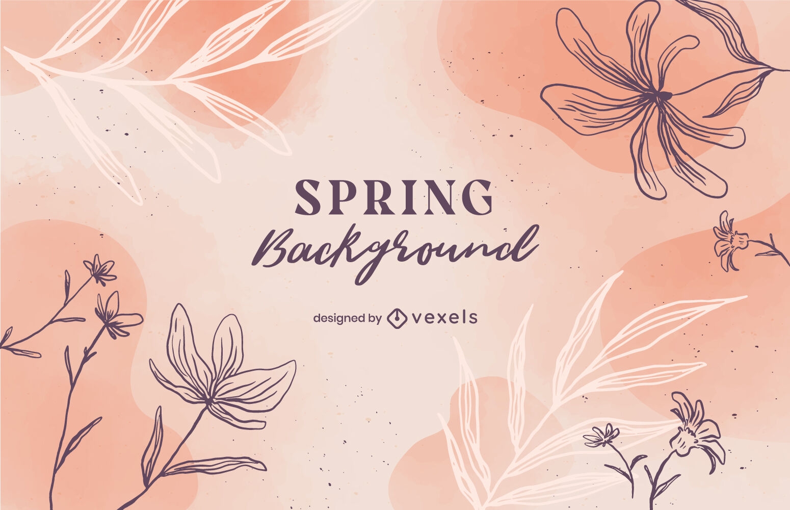 Hand drawn spring background design