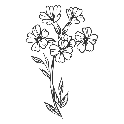 Buquê de flores desenhadas à mão Desenho PNG