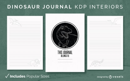 Modelo de Design de Diário de Dinossauro KDP