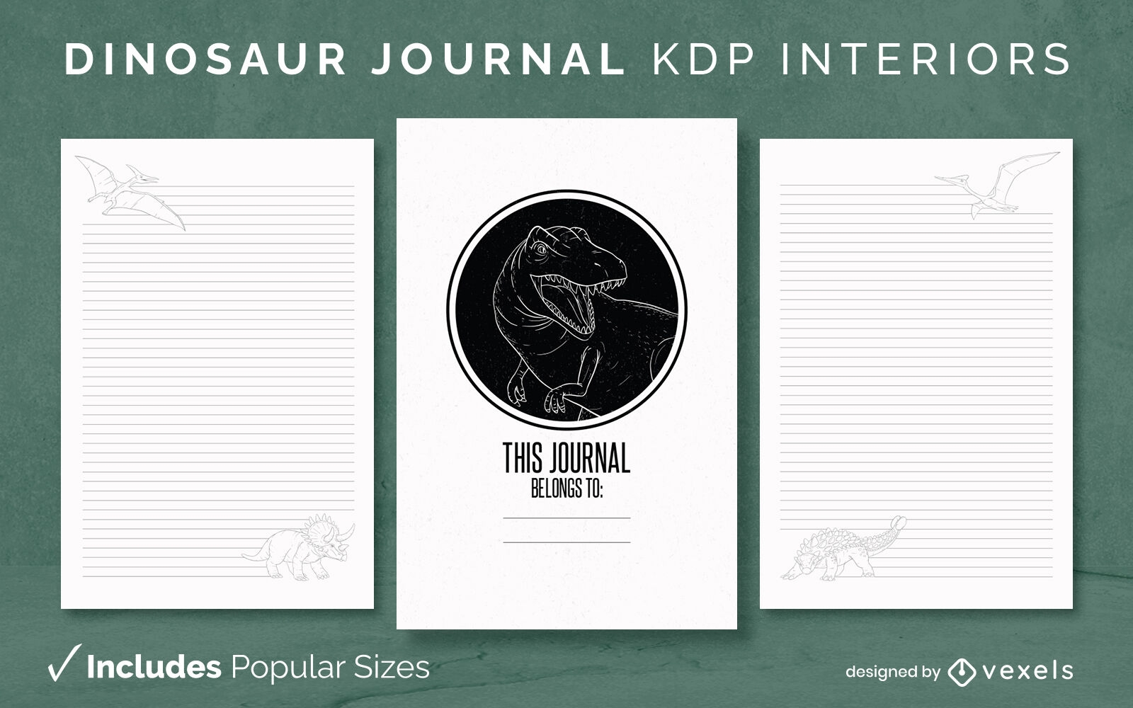 Dinosaur Journal Design Template KDP