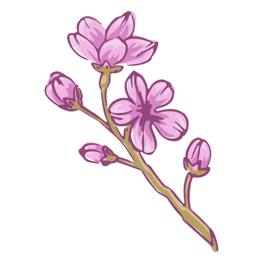 Cherry blossom illustration pink PNG Design