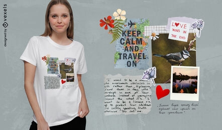 Journal collage t-shirt design