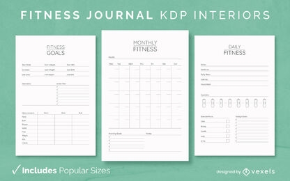 Diseño de diario de fitness simple Modelo KDP