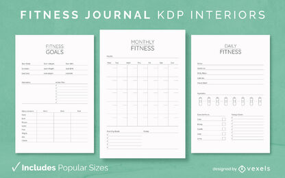 Einfache Fitness-Journal-Designvorlage KDP