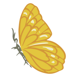 Yellow butterfly side view PNG Design Transparent PNG