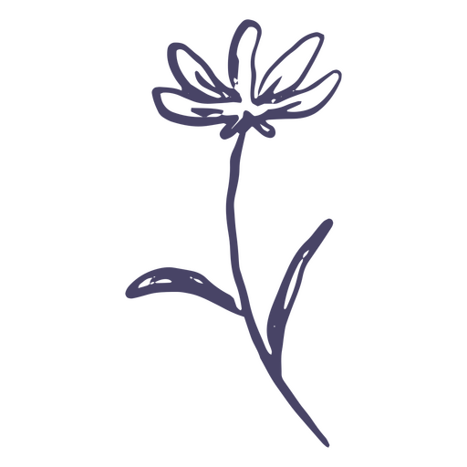 Linda flor desenhada à mão Desenho PNG