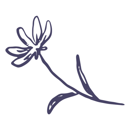 Flor desenhada à mão fofa Desenho PNG