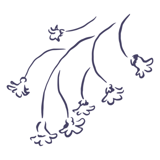 Kleine Blumen handgezeichnet zart PNG-Design