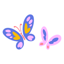 Two flat butterflies PNG Design Transparent PNG
