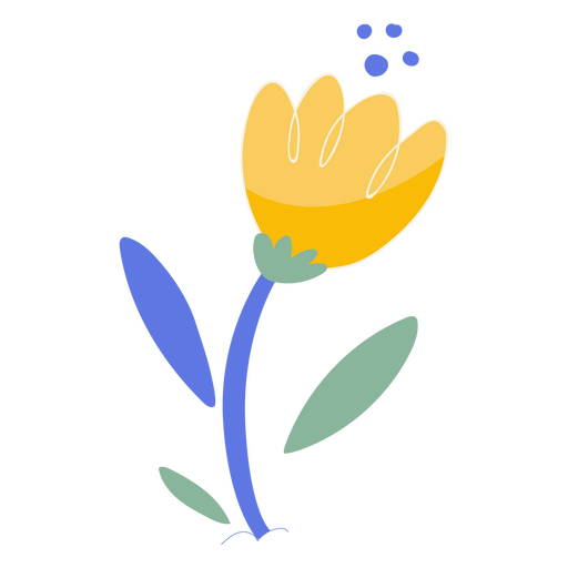 flor amarela e azul Desenho PNG