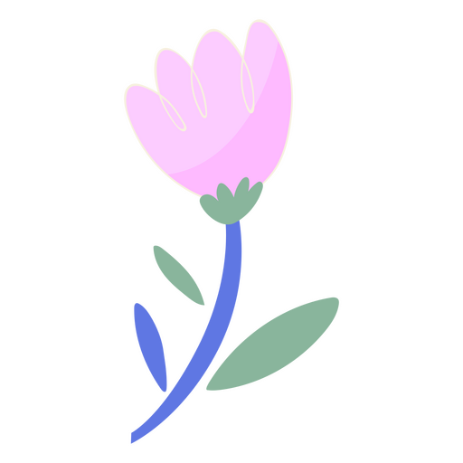 Babyrosa und blaue Blume PNG-Design