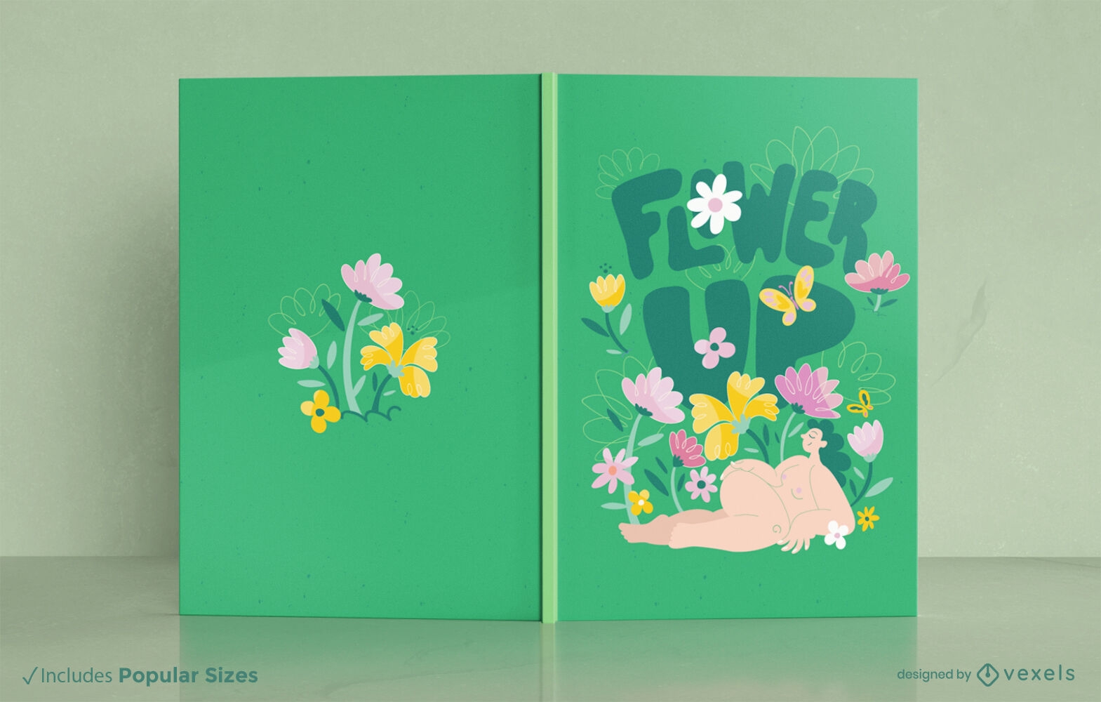 Diseño de portada de libro floral de primavera