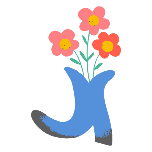 Cowboy boot with flowers PNG Design