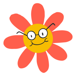 Flower with glasses PNG Design