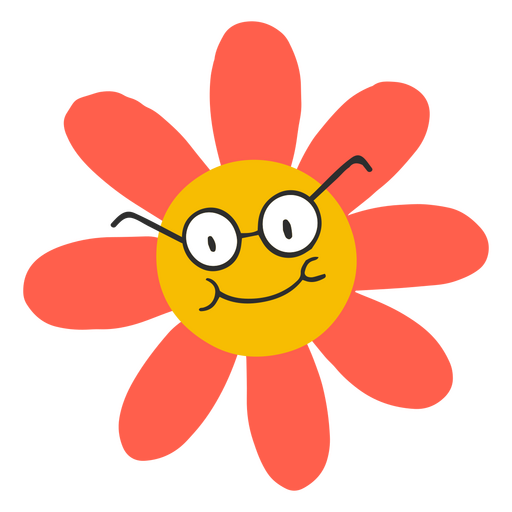 Blume mit Brille PNG-Design