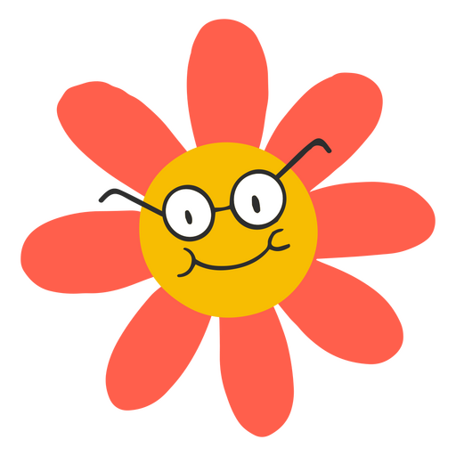 flor com óculos Desenho PNG