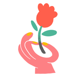 mão rosa e rosa Desenho PNG