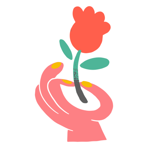 mão rosa e rosa Desenho PNG