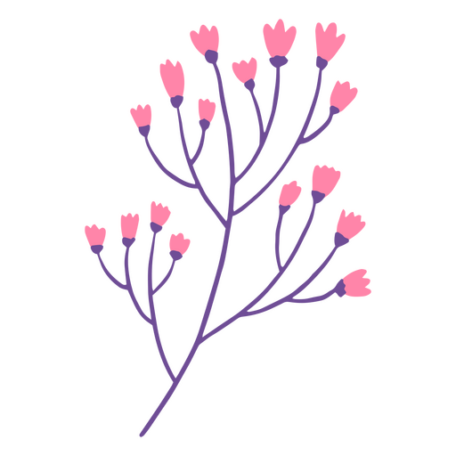 Diminutas flores rosadas Diseño PNG