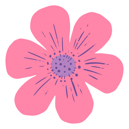 flor rosa y morada Diseño PNG