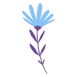 flor azul y morada Diseño PNG