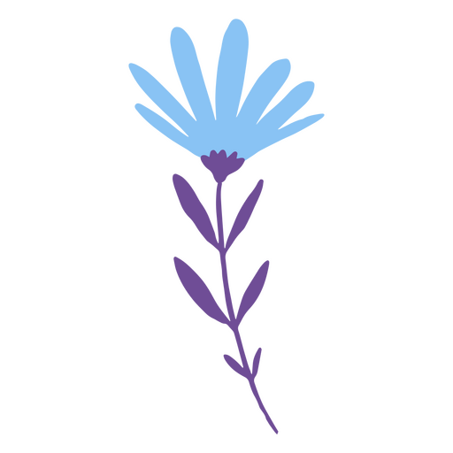 Blaue und violette Blume PNG-Design