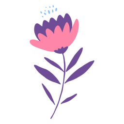 Purple and pink flat flower PNG Design