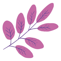 Lila flache Blätter PNG-Design