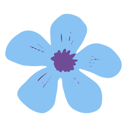 Flor plana azul céu Desenho PNG Transparent PNG