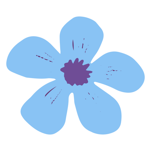 Flor plana azul c?u Desenho PNG