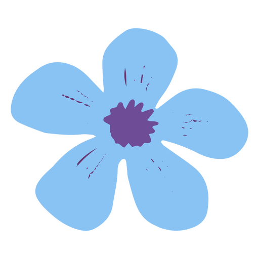 Flor plana azul céu Desenho PNG