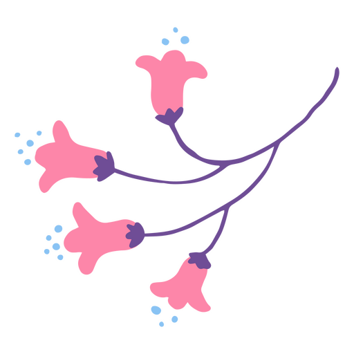 Flores minúsculas cor-de-rosa e roxas Desenho PNG