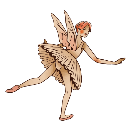 Fairy color stroke ballet PNG Design