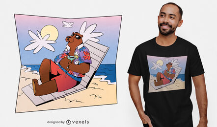 Summer bear t-shirt design