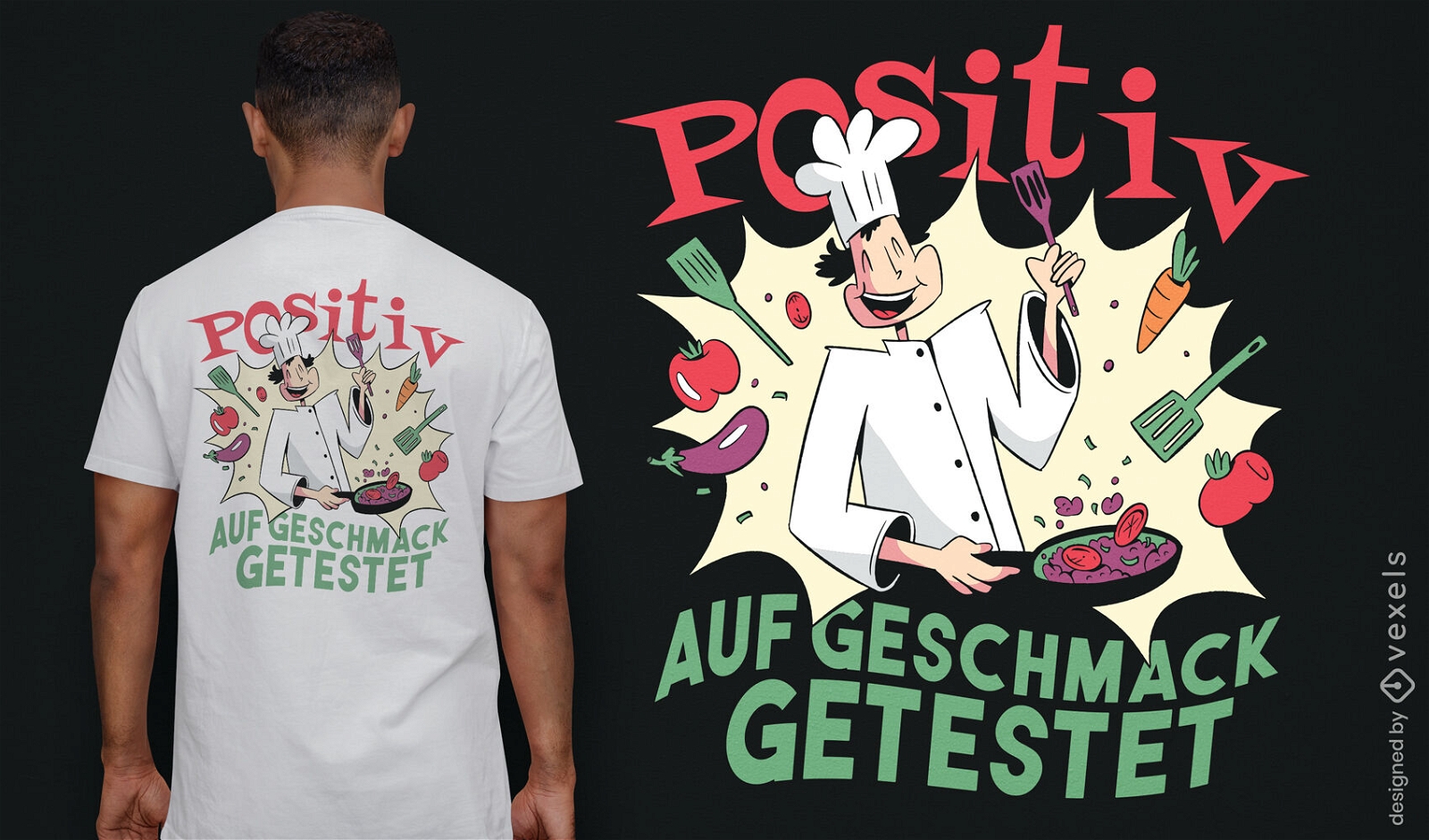 Design de camiseta de citação de cozinha de chef