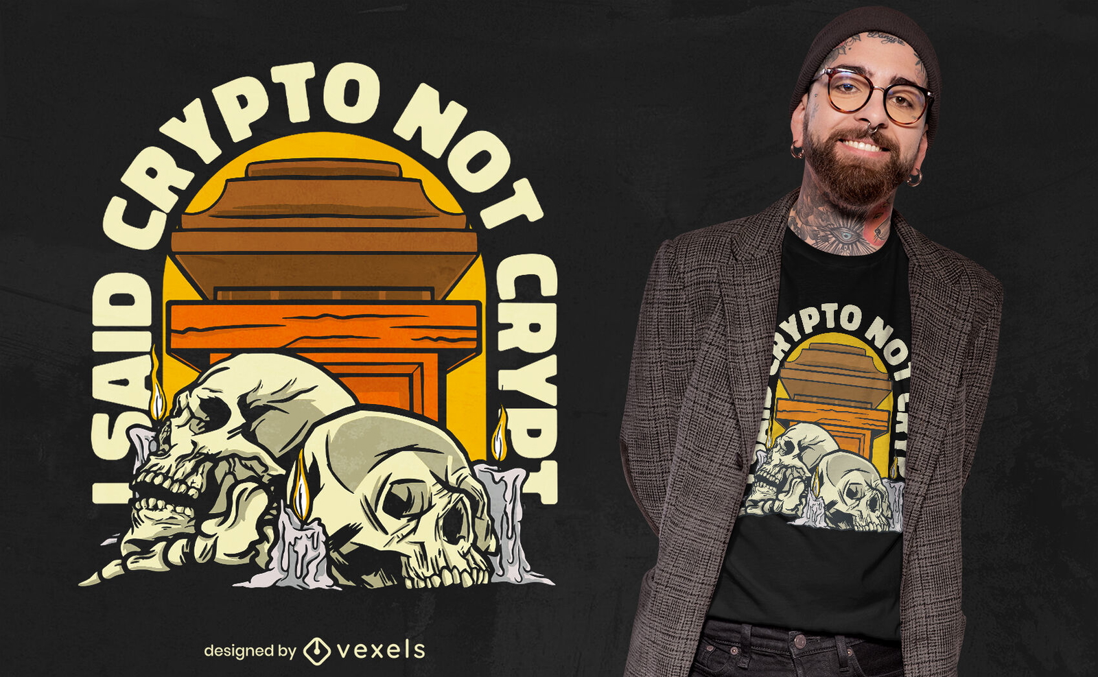 Design engraçado de camiseta criptográfica