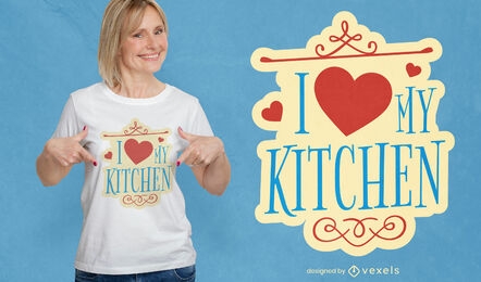 Liebe mein Küchenzitat-T-Shirt-Design