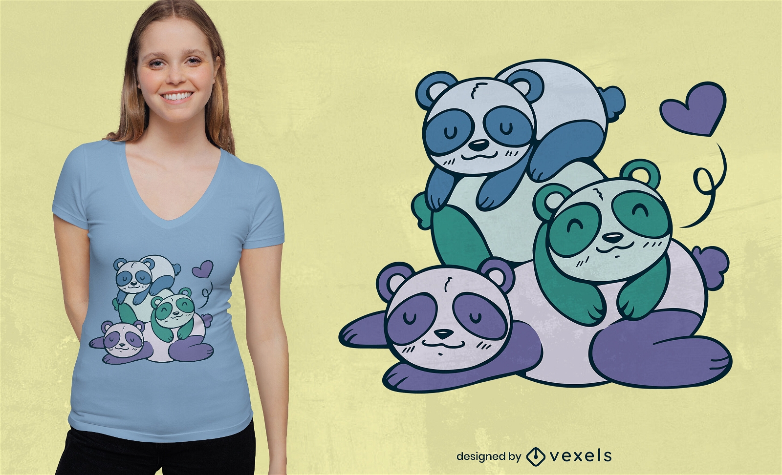 Cute pandas t-shirt design