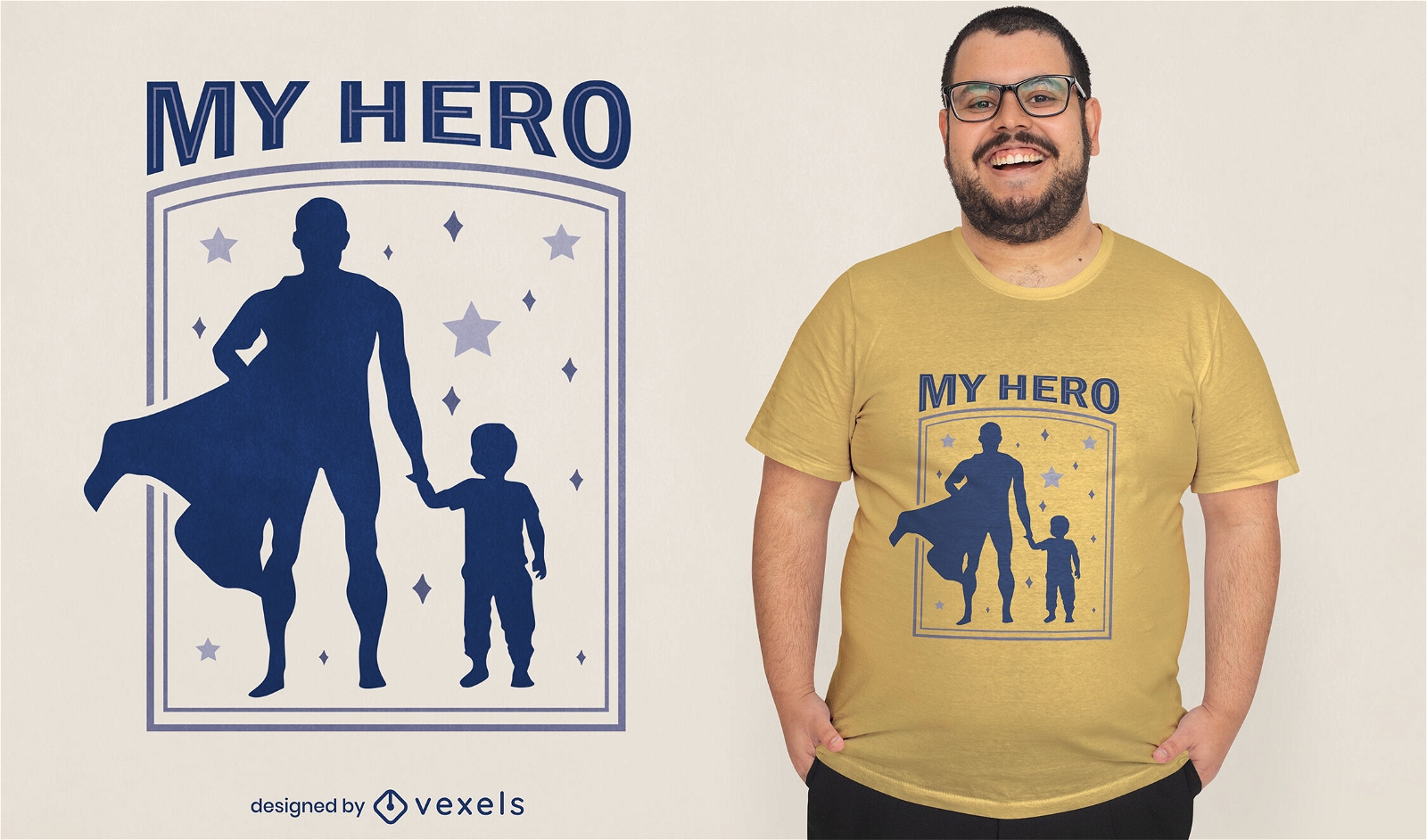 Superhero and child t-shirt design