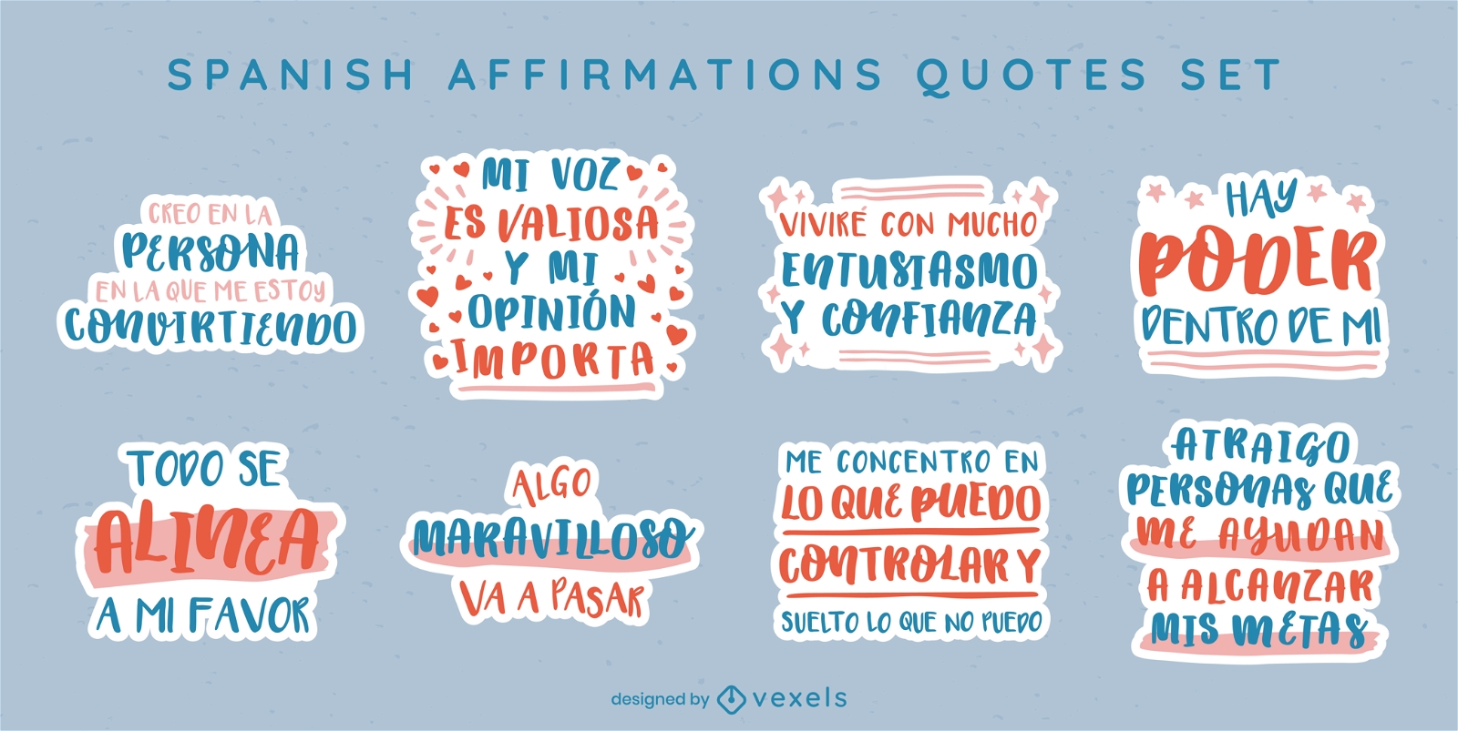 Spanish affirmation quotes set