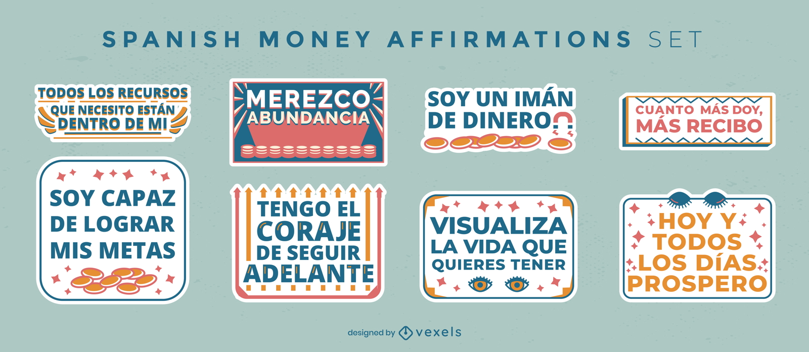 Conjunto de cotizaciones de afirmaci?n de dinero en espa?ol