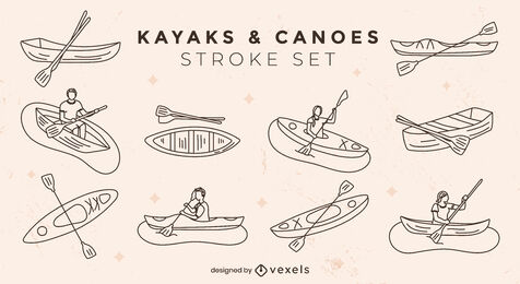 Kajaks und Kanus Stroke-Set