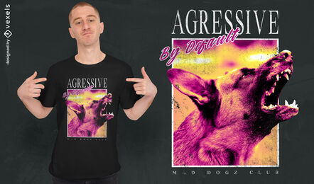Design de camiseta de cachorro agressivo