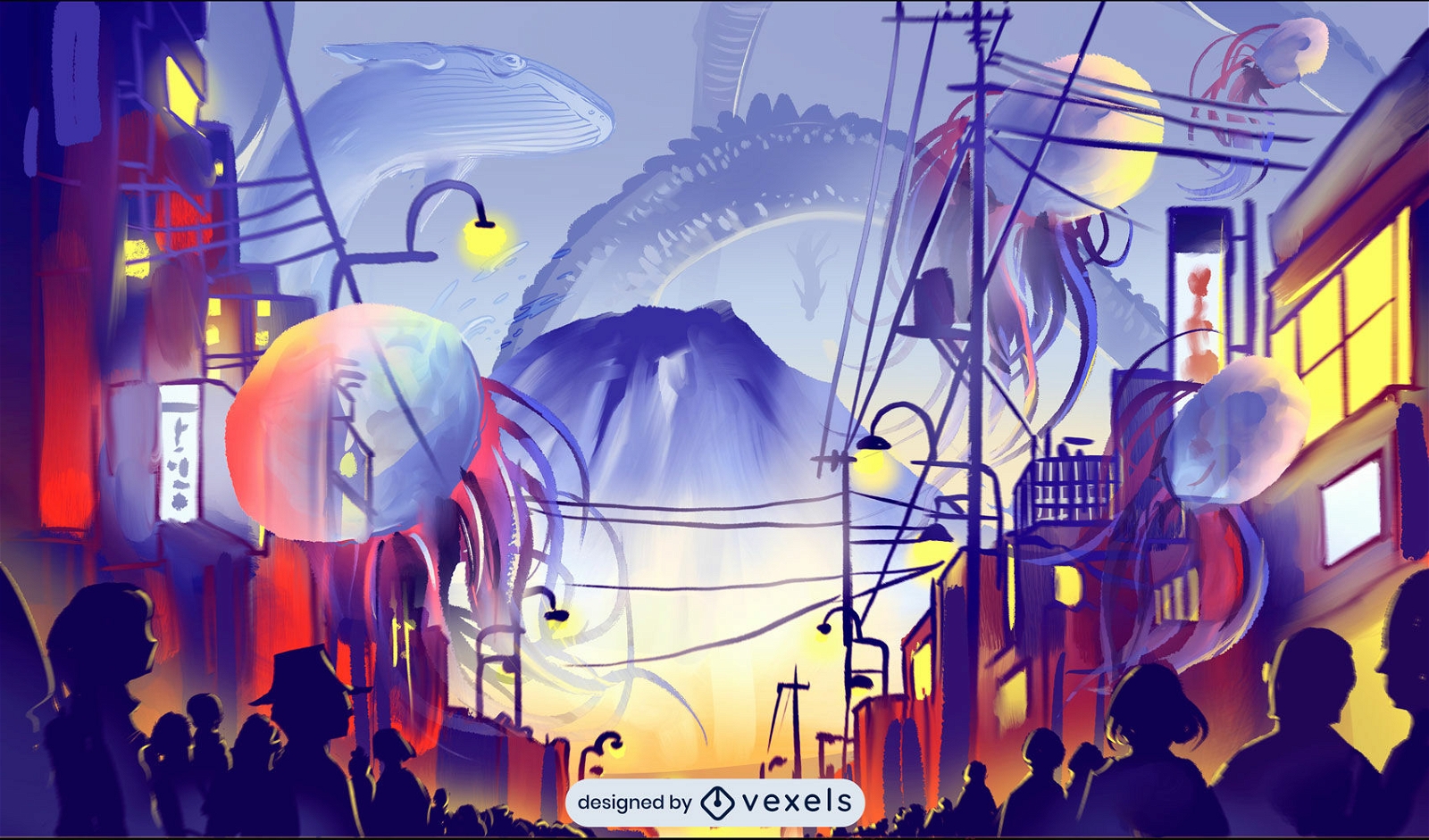 Fantasy city illustration design