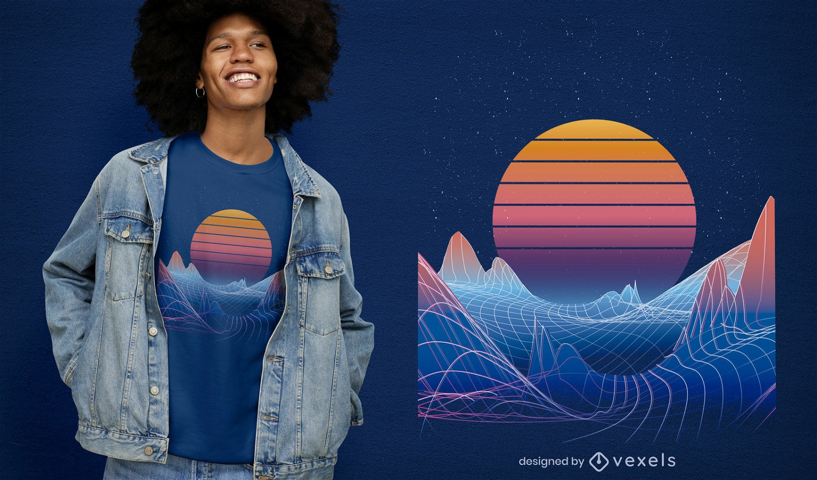 Design de camiseta Synthwave Sunset